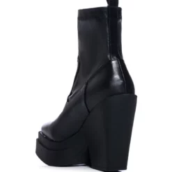 AKI BLACK CHUNKY BOOTIE -AZALEA WANG Shop aki black chunky bootie black 4 4