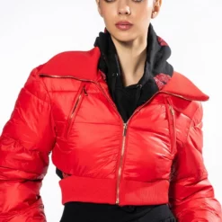 AZALEA WANG Shop -AZALEA WANG Shop all in motion crop puffer red 2 2