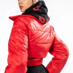 ALL IN MOTION CROP PUFFER -AZALEA WANG Shop all in motion crop puffer red 3 3