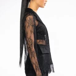 ALL OVER LACE BLAZER 12 ALL OVER LACE BLAZER -AZALEA WANG Shop all over lace blazer black 4 4