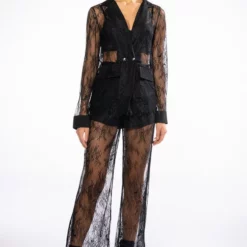 ALL OVER LACE BLAZER 15 ALL OVER LACE BLAZER -AZALEA WANG Shop all over lace blazer black 7 7