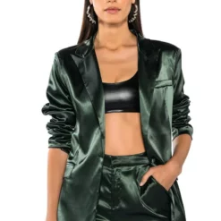 ALL THE RIGHT MOVES SATIN BLAZER