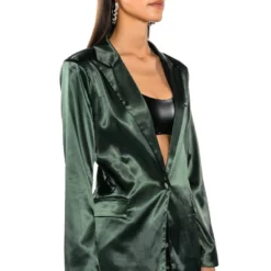 ALL THE RIGHT MOVES SATIN BLAZER -AZALEA WANG Shop all the right moves satin blazer olive 3 3
