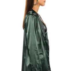 ALL THE RIGHT MOVES SATIN BLAZER -AZALEA WANG Shop all the right moves satin blazer olive 5 5