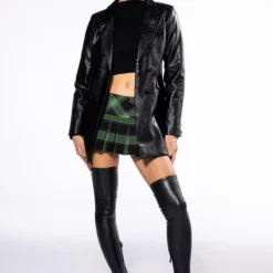 ALL YOU NEED PU BLAZER WITH BELT -AZALEA WANG Shop all you need pu blazer with belt black 3 3