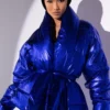 AURTURA LUXE METALLIC BLUE PUFFER COAT 2 AURTURA LUXE METALLIC BLUE PUFFER COAT -AZALEA WANG Shop aurtura luxe metallic blue puffer coat blue 1 1