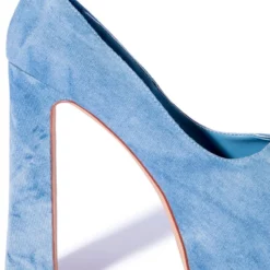 AZALEA WANG ABSOLUTELY OBSESSED CHUNKY HEEL DENIM PLATFORM PUMP -AZALEA WANG Shop azalea wang absolutely obsessed chunky heel denim platform pump denim 5 5