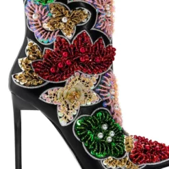 AZALEA WANG ALBANY EMBELLISHED STILETTO BOOTIE -AZALEA WANG Shop azalea wang albany embellished stiletto bootie black 5 5