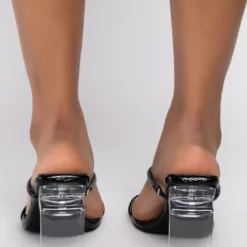 AZALEA WANG ALL YOU NEED IS LOVE CHUNKY SANDAL IN BLACK -AZALEA WANG Shop azalea wang all you need is love chunky sandal in black black 4 4