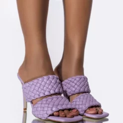AZALEA WANG ALL YOUR LOVE STILETTO SANDAL IN PURPLE -AZALEA WANG Shop azalea wang all your love stiletto sandal in purple purple 1 1 c1
