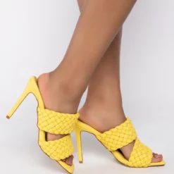 AZALEA WANG ALL YOUR LOVE STILETTO SANDAL IN YELLOW