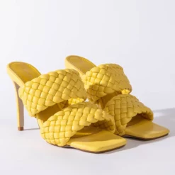 AZALEA WANG ALL YOUR LOVE STILETTO SANDAL IN YELLOW -AZALEA WANG Shop azalea wang all your love stiletto sandal in yellow yellow 4 4