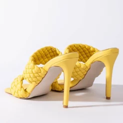 AZALEA WANG ALL YOUR LOVE STILETTO SANDAL IN YELLOW -AZALEA WANG Shop azalea wang all your love stiletto sandal in yellow yellow 5 5
