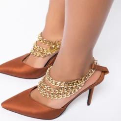 AZALEA WANG ALWAYS LATE STILETTO PUMP IN BROWN -AZALEA WANG Shop azalea wang always late stiletto pump in brown brown 5 5