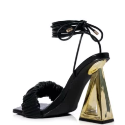 AZALEA WANG AMIE CHUNKY SANDAL IN BLACK -AZALEA WANG Shop azalea wang amie chunky sandal in black black 4 4 c1