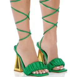 AZALEA WANG AMIE CHUNKY SANDAL IN GREEN -AZALEA WANG Shop azalea wang amie chunky sandal in green green 1 1