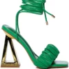 AZALEA WANG AMIE CHUNKY SANDAL IN GREEN -AZALEA WANG Shop azalea wang amie chunky sandal in green green 2 2