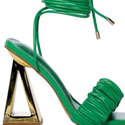 AZALEA WANG AMIE CHUNKY SANDAL IN GREEN -AZALEA WANG Shop azalea wang amie chunky sandal in green green 5 5
