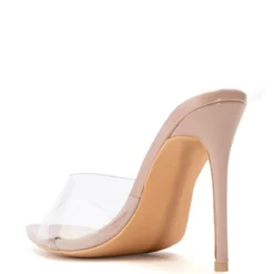 AZALEA WANG ANNETTE SLIP ON NUDE MULE -AZALEA WANG Shop azalea wang annette slip on nude mule nude 4 4