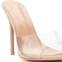 AZALEA WANG ANNETTE SLIP ON NUDE MULE -AZALEA WANG Shop azalea wang annette slip on nude mule nude 5 5