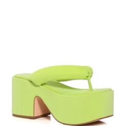 AZALEA WANG APRIL THING FLATFORM SANDAL IN GREEN -AZALEA WANG Shop azalea wang april thing flatform sandal in green green 3 3