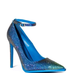 AZALEA WANG AS YOU WISH EMBELLISHED PUMP IN BLUE MULTI -AZALEA WANG Shop azalea wang as you wish embellished pump in blue multi blue multi 3 3
