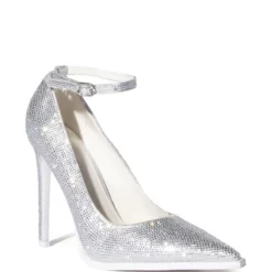 AZALEA WANG AS YOU WISH EMBELLISHED PUMP IN SILVER -AZALEA WANG Shop azalea wang as you wish embellished pump in silver silver 3 3