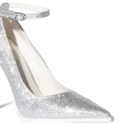 AZALEA WANG AS YOU WISH EMBELLISHED PUMP IN SILVER -AZALEA WANG Shop azalea wang as you wish embellished pump in silver silver 5 5