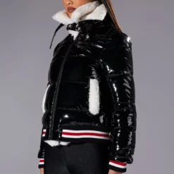 AZALEA WANG ASPEN SKI TRIP PUFFER WITH VARSITY TRIM -AZALEA WANG Shop azalea wang aspen ski trip puffer with varsity trim black multi 4 4