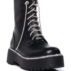 AZALEA WANG ATTENTIVE EMBELLISHED BOOTIE IN BLACK -AZALEA WANG Shop azalea wang attentive embellished bootie in black black 3 3