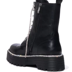 AZALEA WANG ATTENTIVE EMBELLISHED BOOTIE IN BLACK -AZALEA WANG Shop azalea wang attentive embellished bootie in black black 4 4