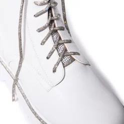 AZALEA WANG ATTENTIVE EMBELLISHED BOOTIE IN WHITE -AZALEA WANG Shop azalea wang attentive embellished bootie in white white 5 5