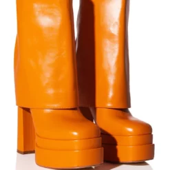 AZALEA WANG BABY FOLD OVER BOOTIE IN ORANGE