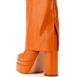 AZALEA WANG BABY FOLD OVER BOOTIE IN ORANGE -AZALEA WANG Shop azalea wang baby fold over bootie in orange orange 4 4