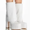 AZALEA WANG BABY FOLD OVER CHUNKY BOOT IN WHITE -AZALEA WANG Shop azalea wang baby fold over chunky boot in white white 1 1