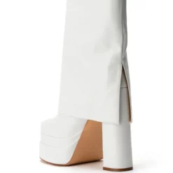 AZALEA WANG BABY FOLD OVER CHUNKY BOOT IN WHITE -AZALEA WANG Shop azalea wang baby fold over chunky boot in white white 4 4 c1