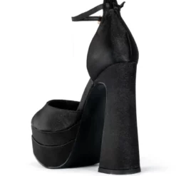 AZALEA WANG BADDEST OF THEM ALL CHUNKY PUMP IN BLACK -AZALEA WANG Shop azalea wang baddest of them all chunky pump in black black 4 4