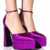 AZALEA WANG BADDEST OF THEM ALL CHUNKY PUMP IN PURPLE -AZALEA WANG Shop azalea wang baddest of them all chunky pump in purple purple 1 1
