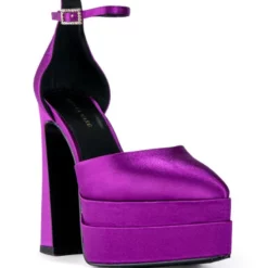 AZALEA WANG BADDEST OF THEM ALL CHUNKY PUMP IN PURPLE -AZALEA WANG Shop azalea wang baddest of them all chunky pump in purple purple 3 3