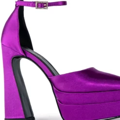 AZALEA WANG BADDEST OF THEM ALL CHUNKY PUMP IN PURPLE -AZALEA WANG Shop azalea wang baddest of them all chunky pump in purple purple 5 5