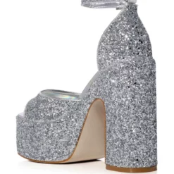 AZALEA WANG BALI GLITTER CHUNKY SANDAL IN SILVER -AZALEA WANG Shop azalea wang bali glitter chunky sandal in silver silver 4 4