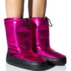 AZALEA WANG BECKY METALLIC LINED SNOW BOOTIE IN PINK -AZALEA WANG Shop azalea wang becky metallic lined snow bootie in pink pink 1 1
