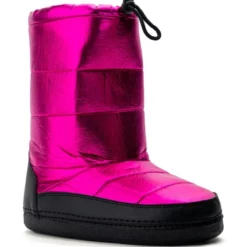 AZALEA WANG BECKY METALLIC LINED SNOW BOOTIE IN PINK -AZALEA WANG Shop azalea wang becky metallic lined snow bootie in pink pink 3 3