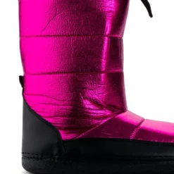 AZALEA WANG BECKY METALLIC LINED SNOW BOOTIE IN PINK -AZALEA WANG Shop azalea wang becky metallic lined snow bootie in pink pink 5 5