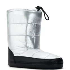 AZALEA WANG BECKY METALLIC LINED SNOW BOOTIE IN SILVER -AZALEA WANG Shop azalea wang becky metallic lined snow bootie in silver silver 3 3