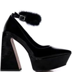 AZALEA WANG BOUDOIR CHUNKY PLATFORM PUMP IN BLACK