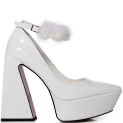 AZALEA WANG BOUDOIR CHUNKY PLATFORM PUMP IN WHITE
