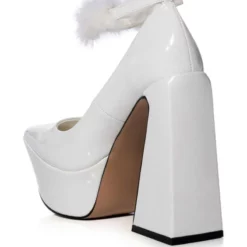 AZALEA WANG BOUDOIR CHUNKY PLATFORM PUMP IN WHITE -AZALEA WANG Shop azalea wang boudoir chunky platform pump in white white 4 4