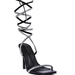 AZALEA WANG BROMLEY STRAPPY SANDAL IN BLACK -AZALEA WANG Shop azalea wang bromley strappy sandal in black black 3 3 c1