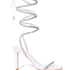 AZALEA WANG BROMLEY STRAPPY SANDAL IN WHITE -AZALEA WANG Shop azalea wang bromley strappy sandal in white white 2 2 c1
